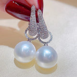 Exquisite Two Wearing Pearl Zircon Earrings – Birthday Gifts — 3