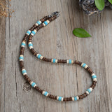 Coconut Shell Charcoal Turquoise Necklace – Jewelry Gift Ideas — 2