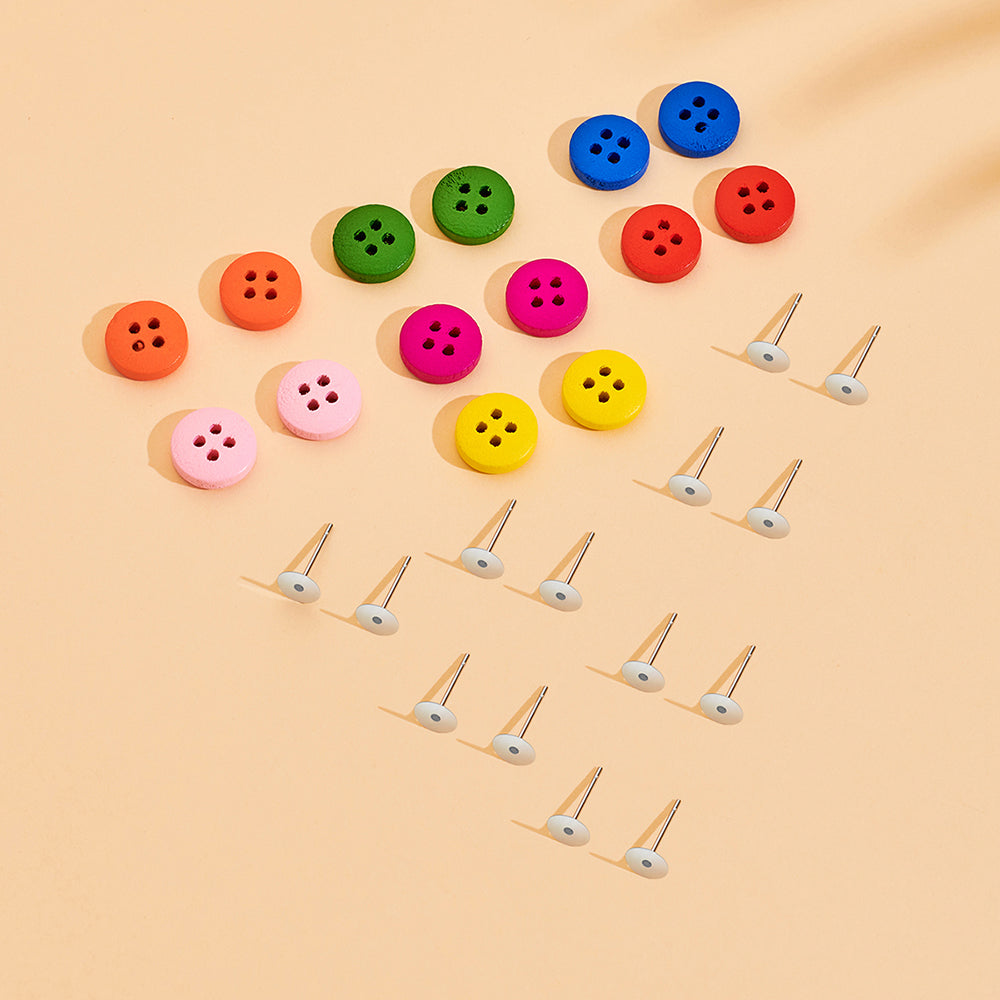 Personality Round Acrylic Stud Earrings Button – Jewelry Gift Ideas — 1