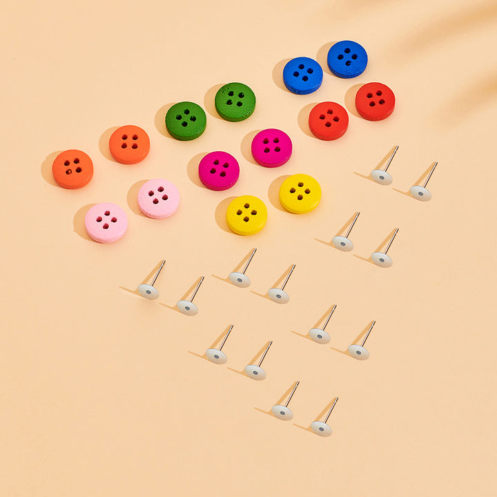 Personality Round Acrylic Stud Earrings Button – Jewelry Gift Ideas — 1