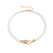 Snake Tail Biting Full Diamond Curved Necklace – Jewelry Gift Ideas — 2