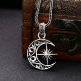 925 Sterling Silver Moon Asterism Necklace – Jewelry Gift Ideas — 3