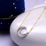 Silver Love Moon Hollow Necklace Clavicle Chain – Jewelry Gift Ideas — 1