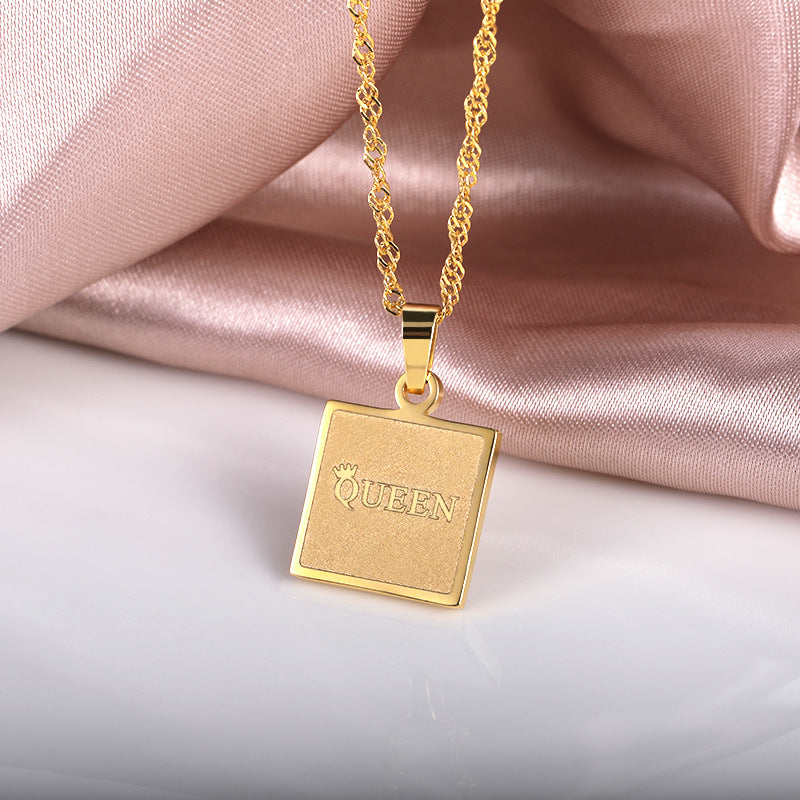 English Letter Plate Necklace For Male And Female – Jewelry Gift Ideas — 1