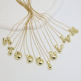Brass Glossy Balloon English Letter Pendant – Jewelry Gift Ideas — 10