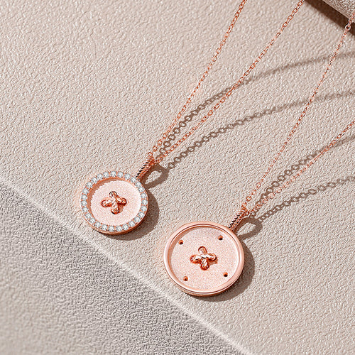 Button Couple Necklace Sterling Silver Coin – Jewelry Gift Ideas — 2