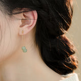 Natural Hotan Jade Light Luxury Small Earrings – Unique Gift Ideas — 1