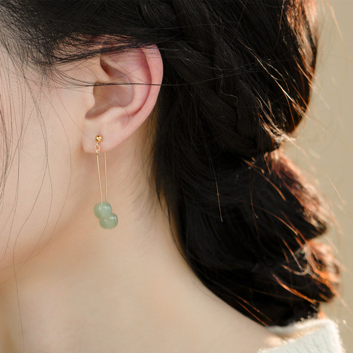 Natural Hotan Jade Light Luxury Small Earrings – Unique Gift Ideas — 1