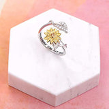 Two-Tone Sunflower Design Sense Opening Ring – Surprise Gifts — 4