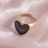 Matte Gold And Matte Silver Nectarine Heart Ring – Gift Ideas — 8