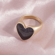 Matte Gold And Matte Silver Nectarine Heart Ring – Gift Ideas — 8