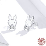 Fashionable Simple Cute White Rabbit Earrings – Gifts for Pet Lovers — 2