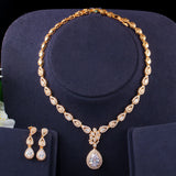Long Water Drop Zircon Necklace Earrings Bracelet – Jewelry Gift Ideas — 1