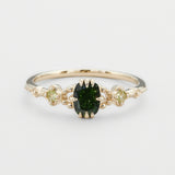 Luxury Ring Green Sandstone Peridot Handpiece Girl – Gifts for Kids — 6