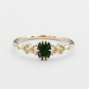 Luxury Ring Green Sandstone Peridot Handpiece Girl – Gifts for Kids — 6