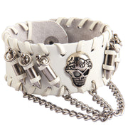 Personalized leather skull bullet alloy bracelet – Jewelry Gift Ideas — 9