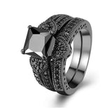 Love heart black gold two-piece ring – Gifts for Couples — 1