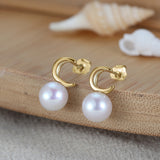 Sterling Silver Moon Natural Pearl Earrings – Unique Gift Ideas — 2