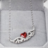 Flying Love Necklace S925 Silver Red Heart – Jewelry Gift Ideas — 1