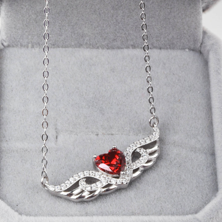 Flying Love Necklace S925 Silver Red Heart – Jewelry Gift Ideas — 1