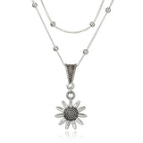 Alloy Sunflower Pendant Double Necklace Lady – Jewelry Gift Ideas — 1