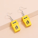 Personalized Clip Earrings Yellow Resin Trash Can – Small Gift Ideas — 2