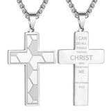 Men's Stainless Steel Lettering Cross Necklace – Jewelry Gift Ideas — 16
