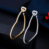 Earrings Studded With Diamonds Large Heart – Unique Gift Ideas — 5