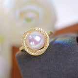 Crystal Inlaid 14K Note Gold Ring – Unique Gift Ideas — 3