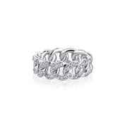 Cuban Chain Ring Inset Zircon Plating Hip Hop Rings – Gifts for Her — 5