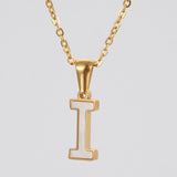18K Gold Shell Stainless Steel Letter Pendant – Jewelry Gift Ideas — 10