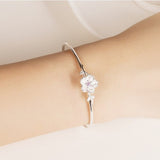 Crstal Flower Leaf Cuff Bracelet – Jewelry Gift Ideas — 9