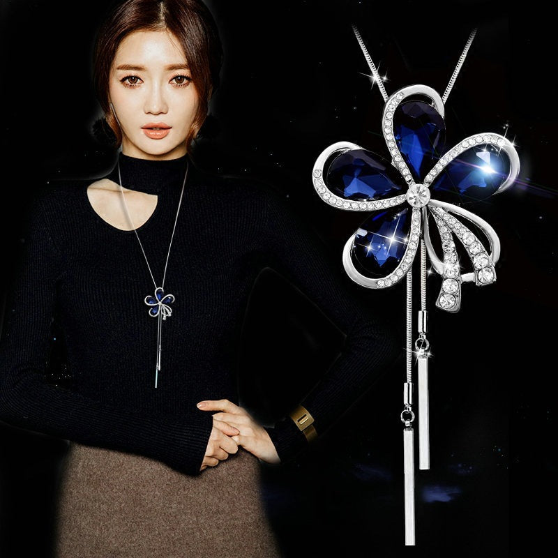 Crystal flower wild pendant necklace – Jewelry Gift Ideas — 1