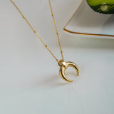 Simple Clavicle Teeth Moon Beads Necklace – Jewelry Gift Ideas — 2