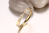 Lady's Ring 3MM Stainless Steel Zircon Ring – Useful Gifts — 7