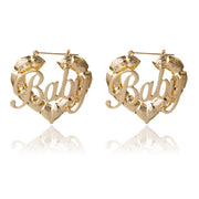 Creative Peach Heart Baby Letter Earrings Female – Gifts for Her — 5