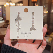 Silver Needle Long Fringed Zircon Earrings – Thoughtful Gifts — 3