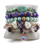 Natural Stone Glass Mixed Gravel Bracelet – Jewelry Gift Ideas — 6