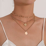 Geometric Round Beauty Head Hendant Necklace – Jewelry Gift Ideas — 1