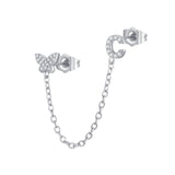 Women's Zircon Butterfly Alphabet One Piece Stud – Gifts for Her — 5