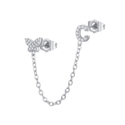 Women's Zircon Butterfly Alphabet One Piece Stud – Gifts for Her — 5