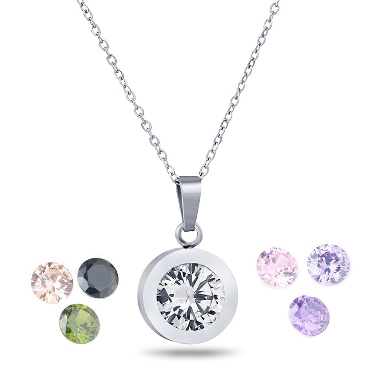 8 colors diamond titanium steel necklace – Jewelry Gift Ideas — 1