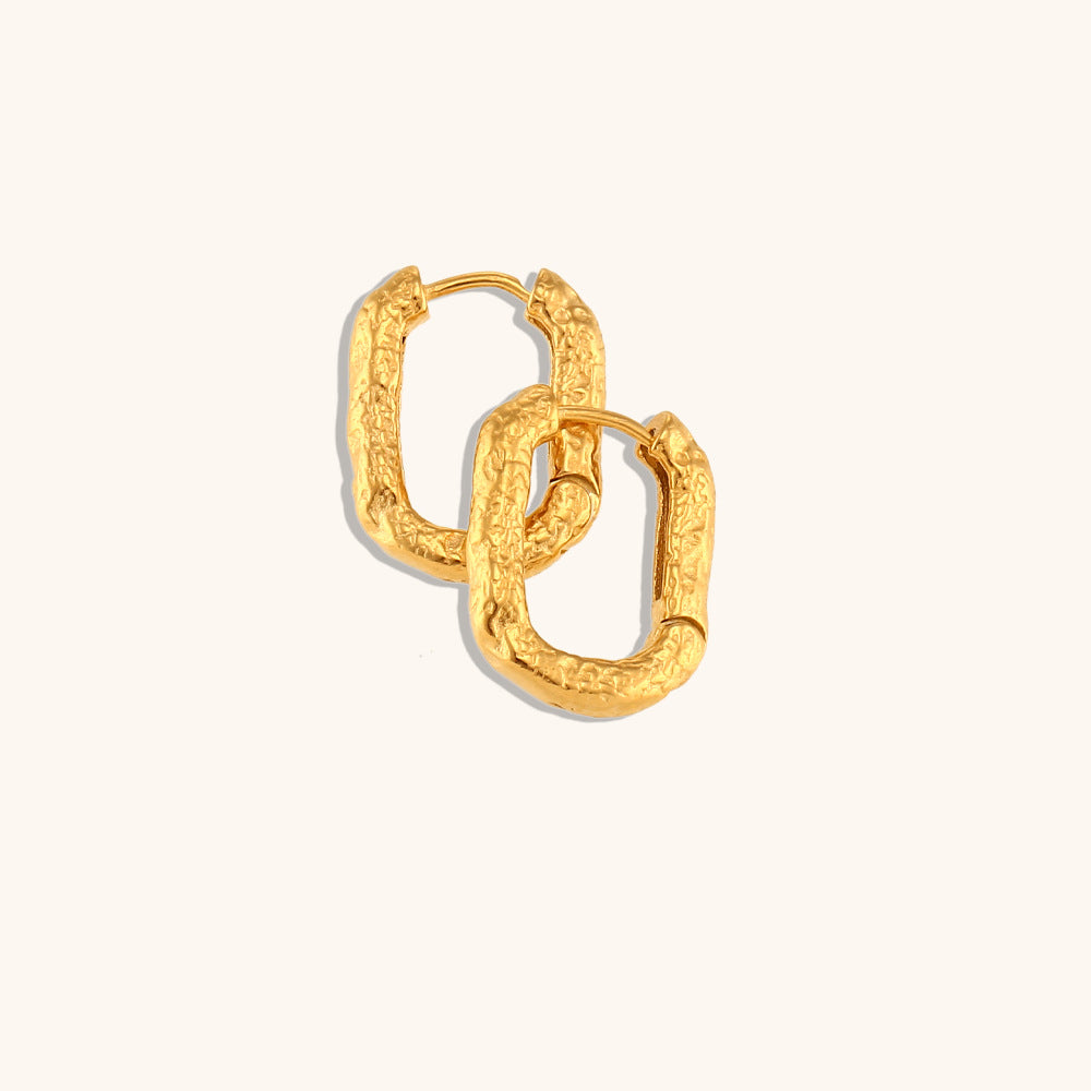 Distressed Irregular Lines Rectangle Ear Clip – Small Gift Ideas — 1