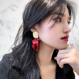 Rose tassel silver needle earrings – Gift Ideas — 4