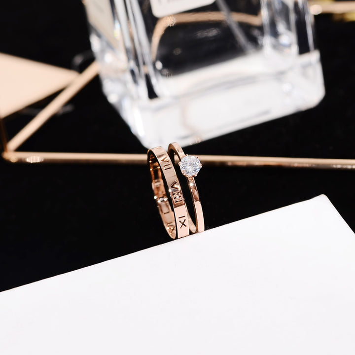 Double Titanium Steel Rose Gold Plated Ring – Meaningful Gifts — 1