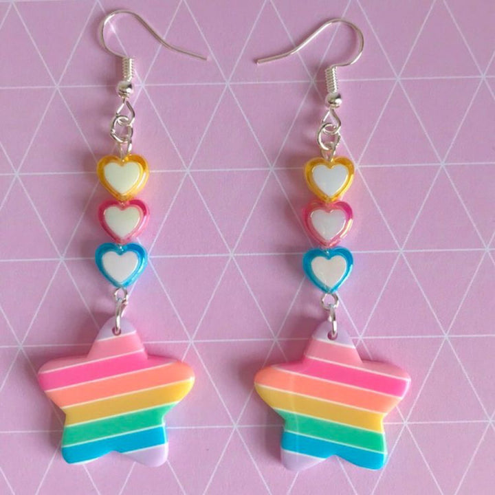 Ornaments Acrylic Tassel Love Earrings Candy Color – Gifts for Couples — 1