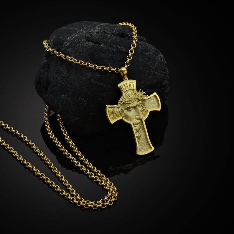 Cross necklace leather rope – Jewelry Gift Ideas — 1
