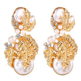 Alloy gold leaf earrings – Thoughtful Gifts — 6