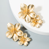 Flower earrings, golden petals, earrings – Small Gift Ideas — 1