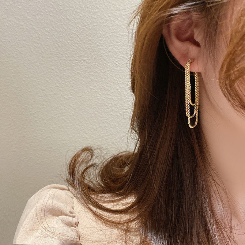 Women's Long Chain Tassel Earrings – Gifts for Her — 1
